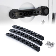 Load image into Gallery viewer, Xprite Door Handle Trim Inserts Jeep Wrangler JK (2007-2018) Brushed Aluminum - Black/Blue/Flag/Red/Silver - Black 3pcs Alternate Image