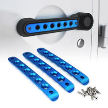 Load image into Gallery viewer, Xprite Door Handle Trim Inserts Jeep Wrangler JK (2007-2018) Brushed Aluminum - Black/Blue/Flag/Red/Silver - Blue 3pcs Alternate Image