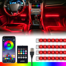 Load image into Gallery viewer, 26.99 Xprite 4PC Celestial Series Bluetooth and Remote Control RGB LED Interior Car Light Set (USB Powered) DL-IL-G3 - Redline360 Alternate Image