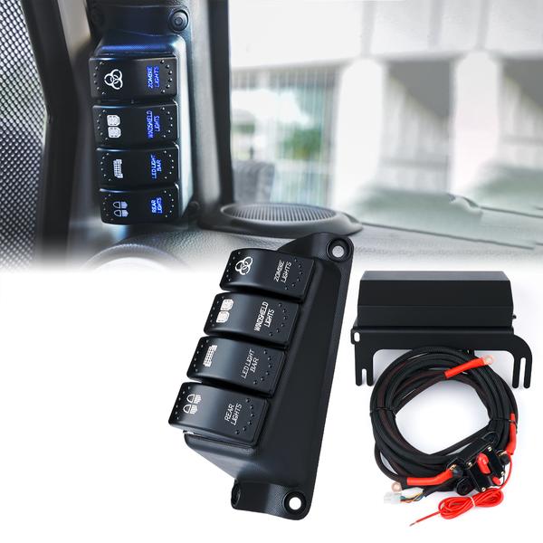 Wrangler Rocker Switch Xprite 4 Rocker Switch Pod Controls Jeep Wrangler JK/JKU (2007-2018) A