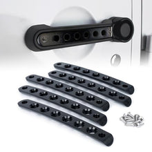 Load image into Gallery viewer, Xprite Door Handle Trim Inserts Jeep Wrangler JK (2007-2018) Brushed Aluminum - Black/Blue/Flag/Red/Silver - Black 5pcs Alternate Image