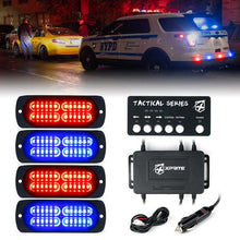 Load image into Gallery viewer, Xprite Tactical 24 Series LED Marker Strobe Lights (Set of 6) Red-Blue/White-Amber/Amber/Mixed - Red-Blue Alternate Image
