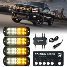 Load image into Gallery viewer, Xprite Tactical 24 Series LED Marker Strobe Lights (Set of 6) Red-Blue/White-Amber/Amber/Mixed - White-Amber Alternate Image