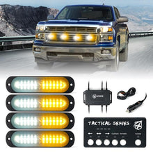 Load image into Gallery viewer, Xprite Tactical 12 Series LED Marker Strobe Lights (set of 4) White-Amber / Amber - White-Amber Alternate Image