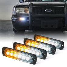 Load image into Gallery viewer, 26.99 Xprite Alert 6 Series 6W Flush Mount Side Marker Emergency Strobe Light - White-Amber/Amber - Redline360 Alternate Image