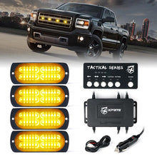 Load image into Gallery viewer, Xprite Tactical 24 Series LED Marker Strobe Lights (Set of 6) Red-Blue/White-Amber/Amber/Mixed - Amber Alternate Image