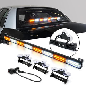 79.99 Xprite COB LED Strobe Light Bar 35" White/Amber G2 Vigilante Series 40W Traffic Advisor - SL-C23-8M-G2-WY - Redline360