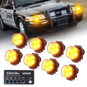 116.99 Xprite Covert 8 Series Hide-A-Way LED Strobe Lights - White / White-Amber / Amber - Redline360