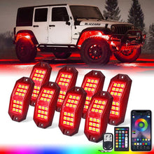 Load image into Gallery viewer, Xprite Discovery Plus Multi-Color RGB LED Rock Lights (Wheel Well) Remote &amp; Bluetooth - 8pcs Alternate Image