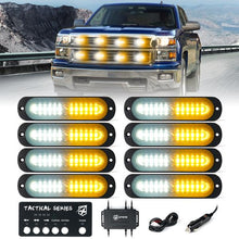 Load image into Gallery viewer, Xprite Tactical 12 Series LED Marker Strobe Lights (set of 8) White-Amber / Amber / Mixed - White-Amber Alternate Image