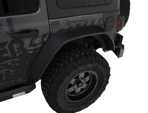 375.99 Bushwacker Jeep Flat Style Fender Flares Jeep Wrangler JL (2018-2019) Front or Rear Fenders - Redline360