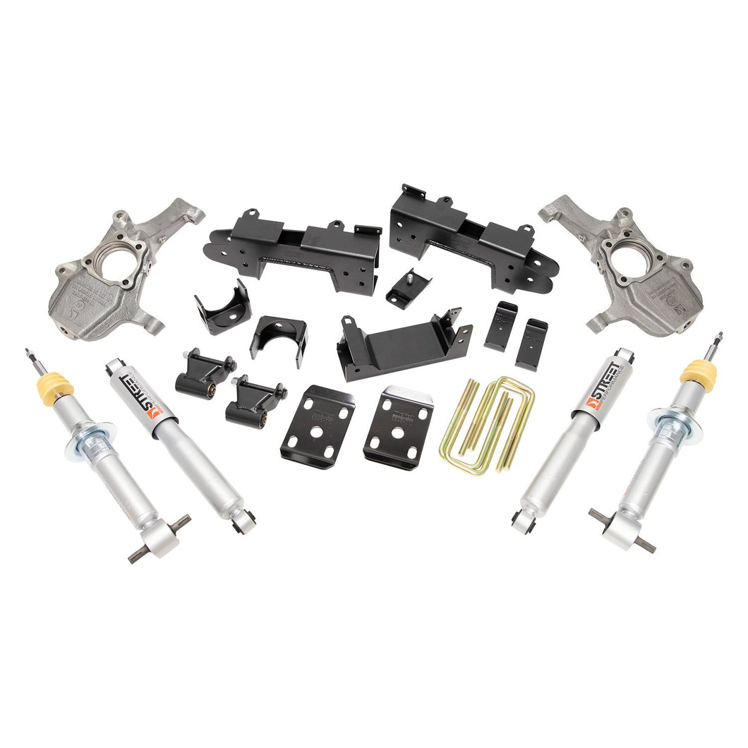 1354.06 Belltech Lowering Kit Chevy Silverado / GMC Sierra 1500 2WD Only Dbl. / Crew Cab / Short bed (19-21) Front And Rear - w/ Street Performance Shocks - Redline360