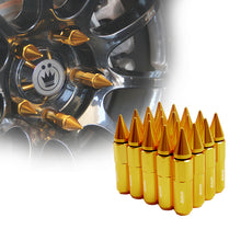 Load image into Gallery viewer, Xprite Lug Nuts Tuner Extended Spike (60mm - 20 Piece - Aluminum) 12x1.25 - Gold Alternate Image