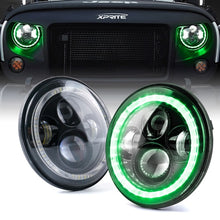 Load image into Gallery viewer, 152.99 Xprite 7" 90W LED Headlights Jeep Wrangler (97-18) White / Red / Blue / Green Halo - Redline360 Alternate Image