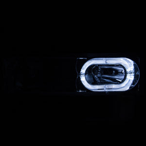 176.77 Anzo Crystal Headlights Chevy Tahoe (95-99) [w/ LED Halo] Carbon / Black / Chrome - Redline360