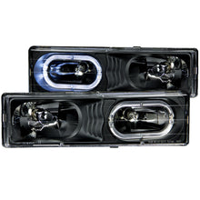 Load image into Gallery viewer, Anzo Crystal Headlights Chevy Blazer Full-Size (92-94) [w/ LED Halo] Carbon / Black / Chrome - Black Alternate Image