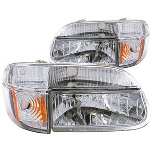 158.37 Anzo Crystal Headlights Ford Explorer (95-01) [w/ Corner Light - 2 PC] Black or Chrome - Redline360