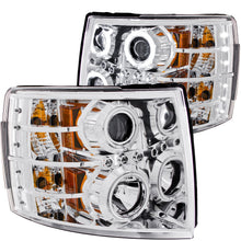 Load image into Gallery viewer, Anzo Projector Headlights Chevy Silverado 1500 (07-13) 2500HD/3500HD (07-14) w/ CCFL or LED Halo - LED / Black Alternate Image