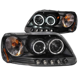 279.76 Anzo Projector Headlights Ford F150 (97-03) Expedition (97-02) w/ CCFL or LED Halo & LED Strip - Black or Chrome - Redline360
