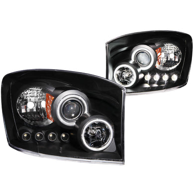 278.15 Anzo Projector Headlights Dodge Ram 1500 (06-08) 2500/3500 (06-09) [w/ LED Halo] Black or Chrome Housing - Redline360