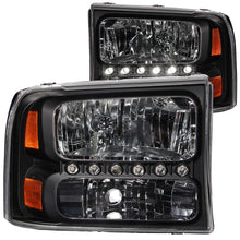 Load image into Gallery viewer, 218.62 Anzo Crystal Headlights Ford F250/F350/F450 Super Duty (99-04) [w/ LED - 2PC] Black or Chrome Housing - Redline360 Alternate Image