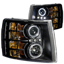 Load image into Gallery viewer, Anzo Projector Headlights Chevy Silverado 1500 (07-13) 2500HD/3500HD (07-14) w/ CCFL or LED Halo - LED / Black Alternate Image