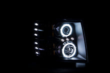 Load image into Gallery viewer, Anzo Projector Headlights Chevy Silverado 1500 (07-13) 2500HD/3500HD (07-14) w/ CCFL or LED Halo - LED / Black Alternate Image