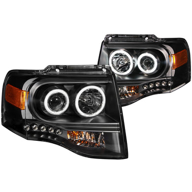 263.02 Anzo Projector Headlights Ford Expedition (07-13) [w/ CCFL Halo] Black or Chrome Housing - Redline360