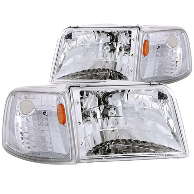 150.00 Anzo Crystal Headlights Ford Ranger (93-97) Chrome Housing w/ Corner Lights 111119 - Redline360