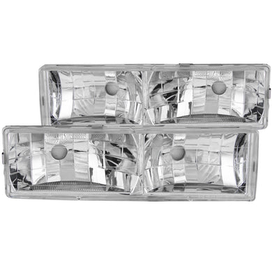 128.06 Anzo Crystal Headlights Chevy Blazer [Full-Size] (92-94) [Chrome Housing w/o Bulbs] 111136 - Redline360