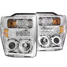 Load image into Gallery viewer, 368.25 Anzo Projector Headlights Ford F250/F350/F450/F550 Super Duty (008-10) [SMD LED or U-Bar Halo] Black or Chrome Housing - Redline360 Alternate Image