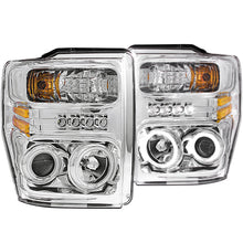 Load image into Gallery viewer, Anzo Projector Headlights Ford F250/F350/F450/F550 Super Duty (08-10) w/ SMD LED or U-Bar Halo - SMD LED / Chrome Alternate Image