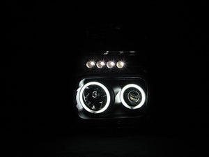368.25 Anzo Projector Headlights Ford F250/F350/F450/F550 Super Duty (008-10) [SMD LED or U-Bar Halo] Black or Chrome Housing - Redline360