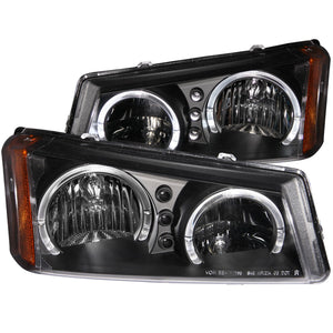 241.06 Anzo Crystal Headlights Chevy Silverado / Avalanche (03-06) [w/ LED Halo] Black or Chrome Housing - Redline360