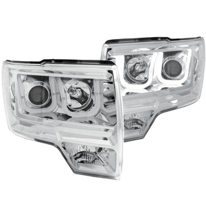 385.03 Anzo Projector Headlights Ford F150 Incld. Raptor (09-14) [Black or Chrome Housing] LED / U-Bar / SMD LED Halo - Redline360