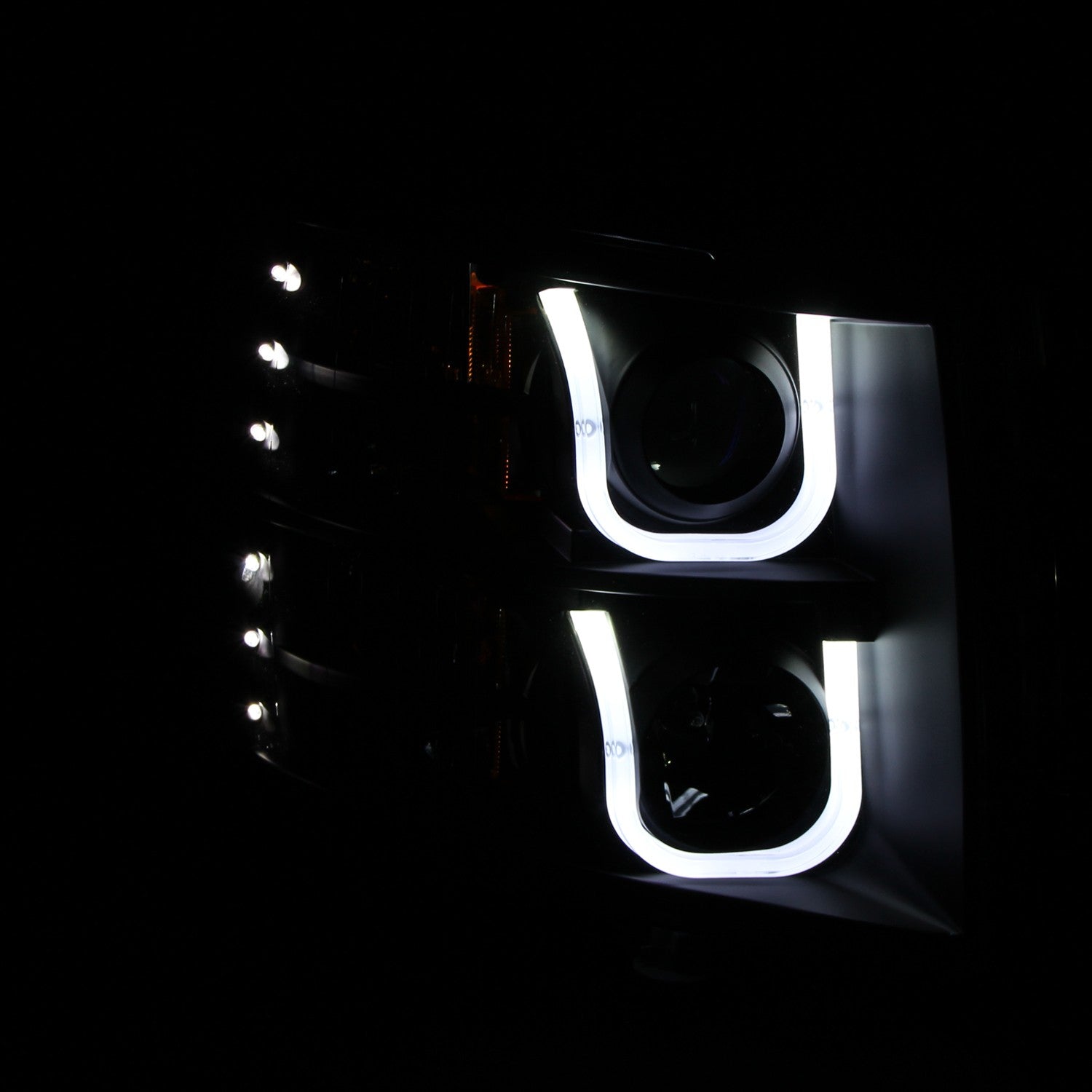 ANZO USA  Don't Get Left in The Dark ~ CHEVY SILVERADO 1500 07-13 / 2500HD/3500HD  07-14 PROJECTOR PLANK HEADLIGHTS CHROME