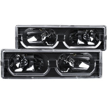 Load image into Gallery viewer, Anzo Crystal Headlights Chevy/GMC CK 1500/2500 (88-98) CK 3500 (88-00) w/ Low-Brow - Black or Chrome - Black Alternate Image
