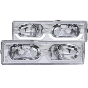 195.33 Anzo Crystal Headlights GMC Yukon (92-99) [w/ Low-Brow] Black or Chrome - Redline360