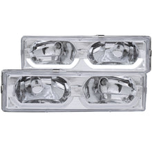 Load image into Gallery viewer, Anzo Crystal Headlights Chevy/GMC CK 1500/2500 (88-98) CK 3500 (88-00) w/ Low-Brow - Black or Chrome - Black Alternate Image