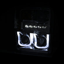 Load image into Gallery viewer, Anzo Projector Headlights Ford F250/F350/F450/F550 Super Duty (08-10) w/ SMD LED or U-Bar Halo - SMD LED / Black Alternate Image