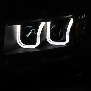 396.40 Anzo Projector Headlights Ford F150 HID Model (09-14) [w/ U-Bar Halo] Black or Chrome - Redline360