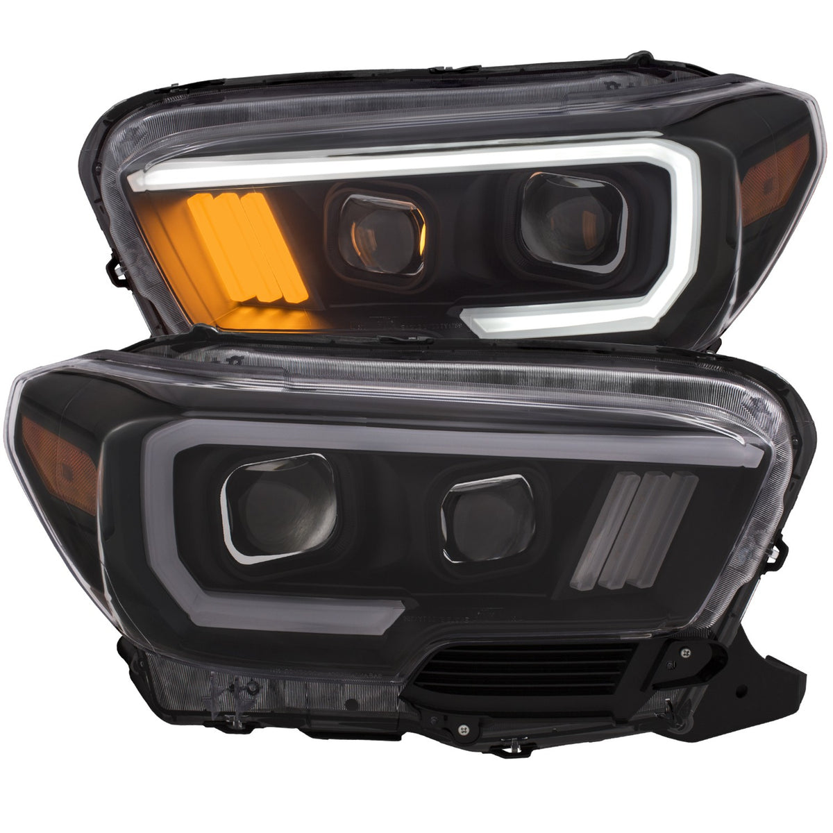 Anzo Projector Headlights Toyota Tacoma (16-18) w/ Plank Style Halogen ...