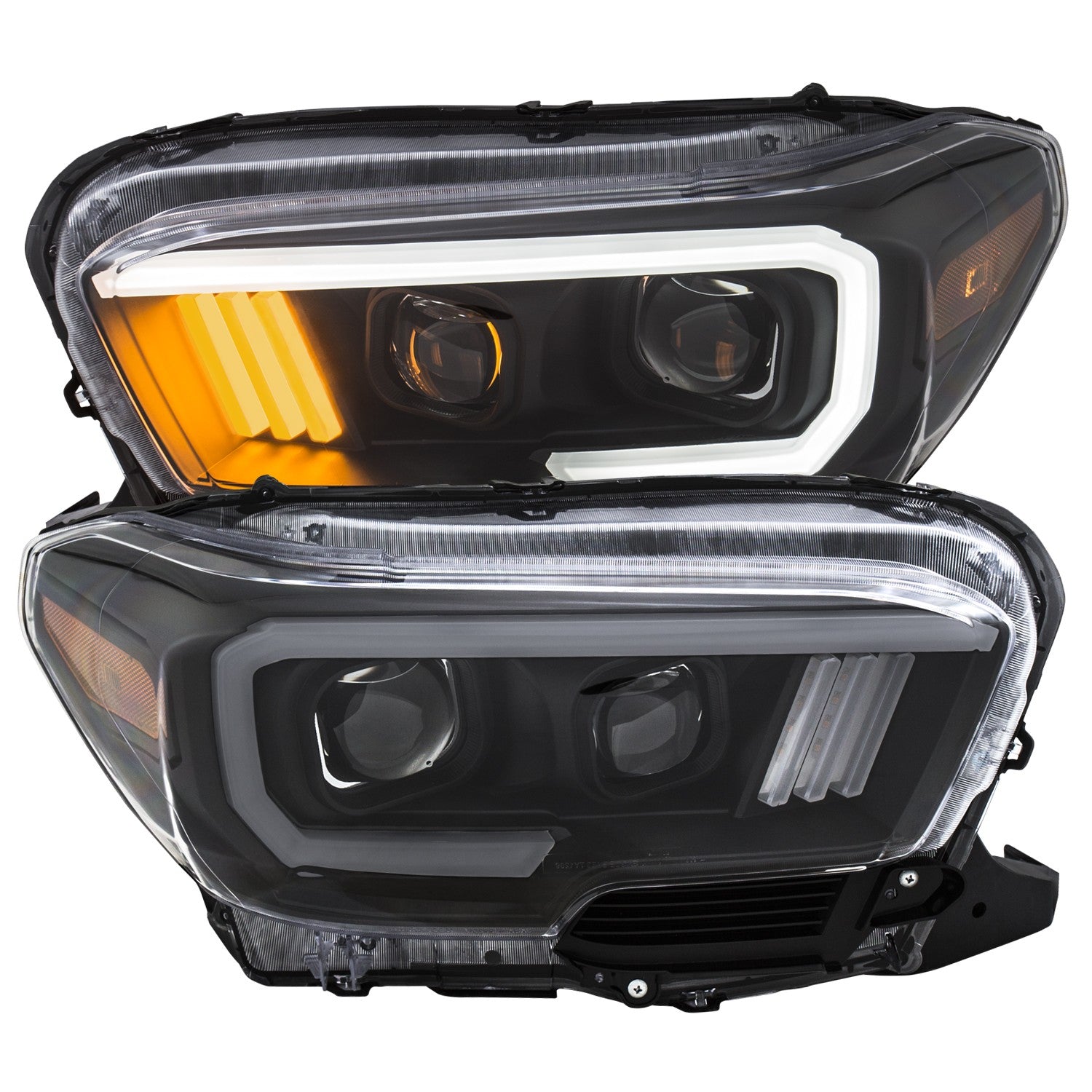 Anzo Projector Headlights Toyota Tacoma (16-18) w/ Plank Style Halogen ...