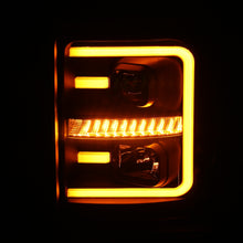 Load image into Gallery viewer, Anzo Projector Headlights Ford F250 F350 F450 F550 Super Duty (11-16) w/ Plank Style Halo &amp; Switchback Headlights] - Black Alternate Image