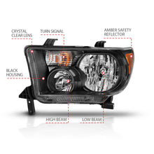 Load image into Gallery viewer, 321.00 Anzo Crystal Headlights Toyota Tundra (07-13) Sequoia (07-08) [Black Housing w/ Amber] 111436 - Redline360 Alternate Image