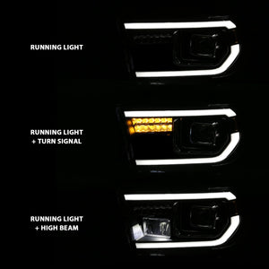 419.30 Anzo Projector Headlights Toyota Sequoia (08-16) Tundra (07-13) Black Plank Style - LED DRL - 111447 - Redline360