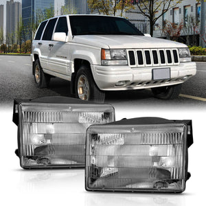 103.50 Anzo Crystal Headlights Jeep Grand Cherokee (93-98) [Chrome housing - OE] 111471 - Redline360