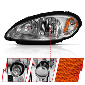 158.02 Anzo Crystal Headlights Chrysler PT Cruiser (01-05) [Chrome w/ Amber Housing- OE] 111472 - Redline360