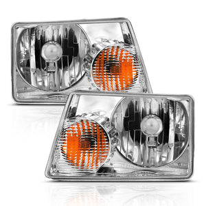138.30 Anzo Crystal Headlights Ford Ranger (01-11) [Chrome Housing] w/ or w/o Corner Light - Redline360
