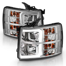 Load image into Gallery viewer, 366.82 Anzo Projector Headlights Chevy Silverado 1500/2500/3500 (07-13) 1500 Hybrid (09-13) [w/ Plank Style Halo] Black or Chrome Housing - Redline360 Alternate Image
